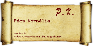 Pécs Kornélia névjegykártya